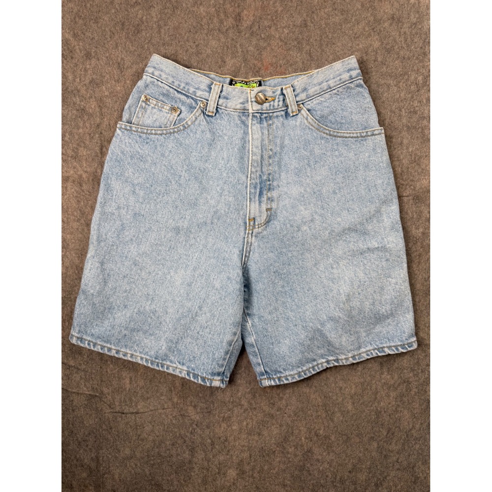 Vintage BUM Equipment Light Wash High Waisted Denim Mom Shorts Sz. 9 559 J5 2602